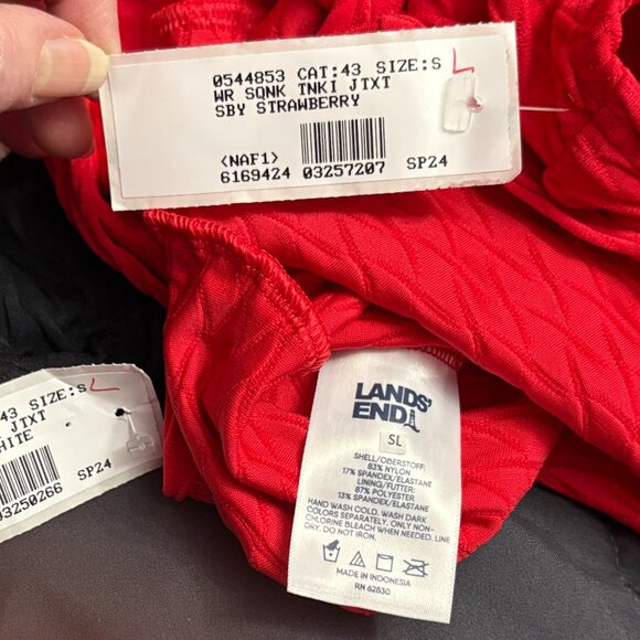 Lands' End Texture Square Neck Tankini Swimsuit Top - Size: Small Long - NWT - Picture 6 of 8